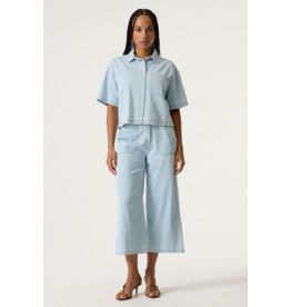 COTTON WIDE LEG DENIM - MORNING BLUE