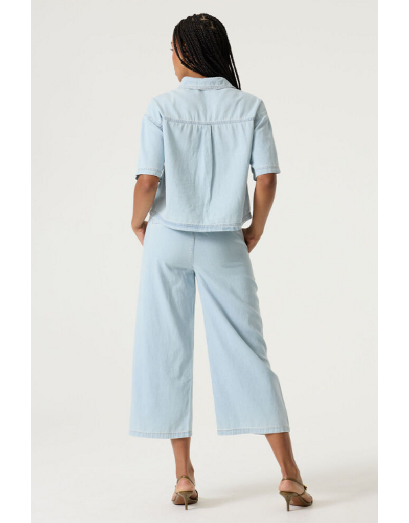 COTTON WIDE LEG DENIM - MORNING BLUE