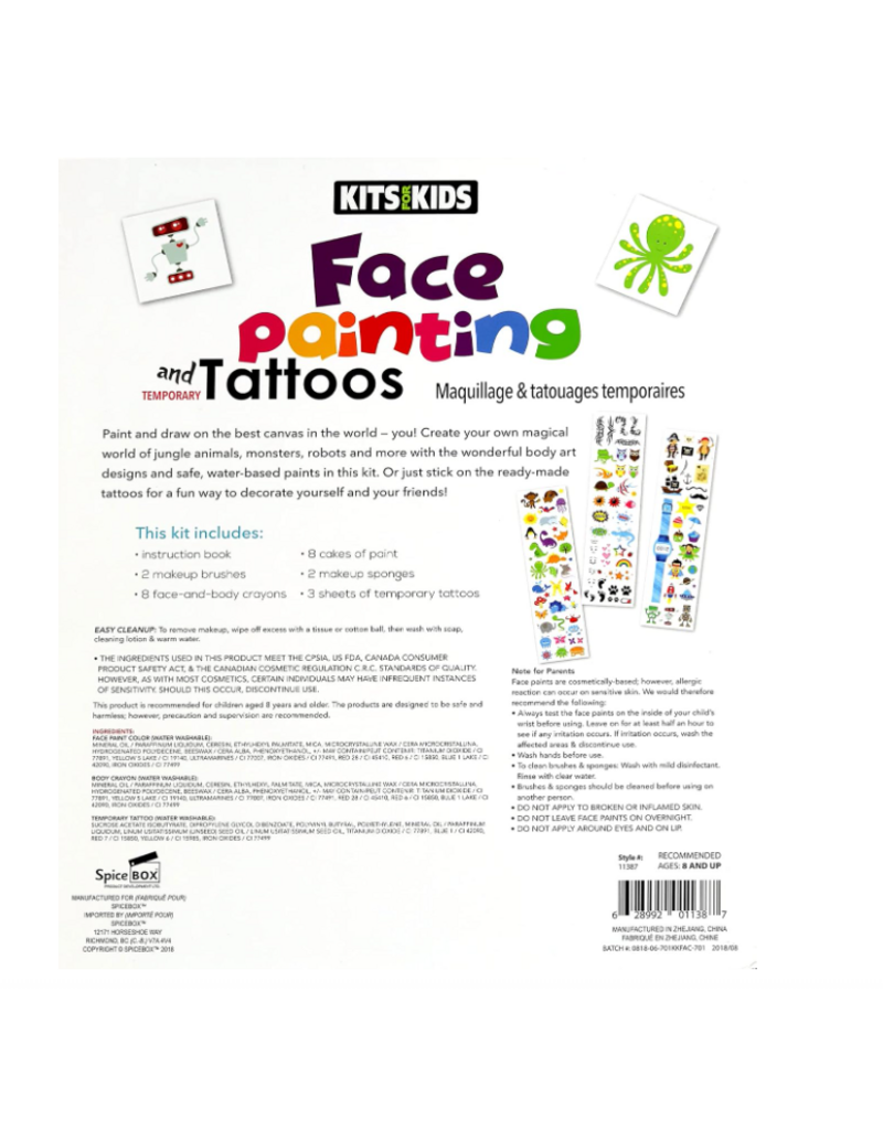 SPICE BOX KIDS FACE PAINT / TATTOO
