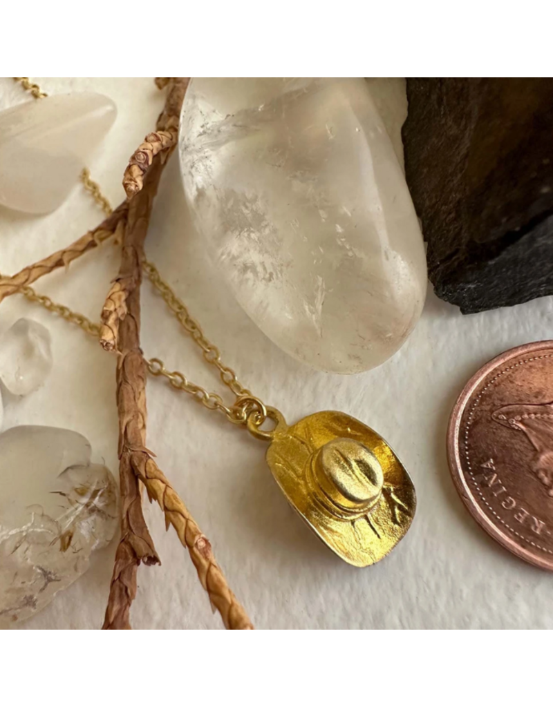 PIKA & BEAR WILD WILD WEST RAW BRASS CHARM NECKLACE