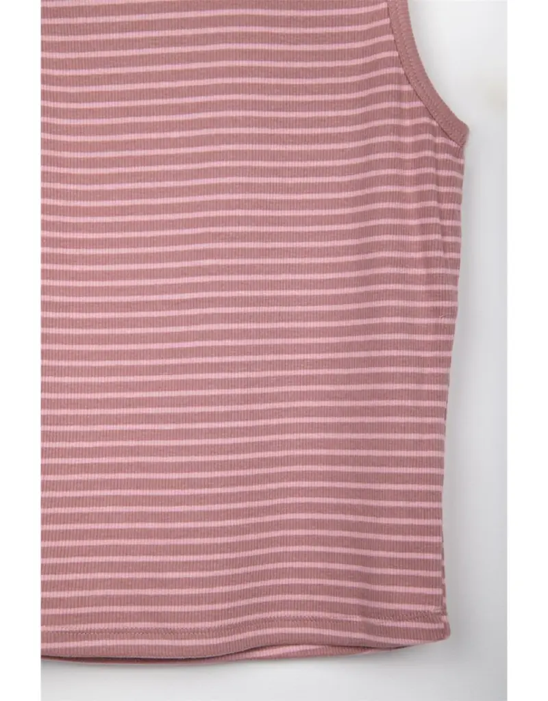 24COLOURS COTTON STRIPED TANK - ROSE