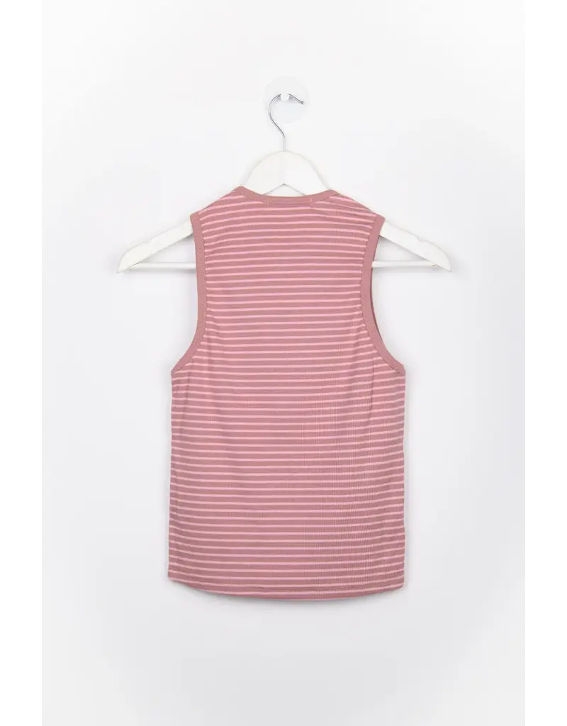 24COLOURS COTTON STRIPED TANK - ROSE