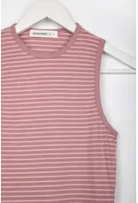24COLOURS COTTON STRIPED TANK - ROSE