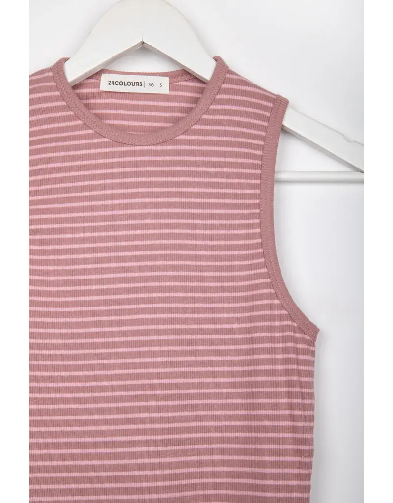 24COLOURS COTTON STRIPED TANK - ROSE