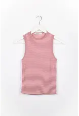 24COLOURS COTTON STRIPED TANK - ROSE