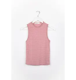 24COLOURS COTTON STRIPED TANK - ROSE