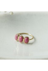 GLEE TRI ESSENCE RING - PINK RHODONITE - GOLD