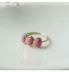 GLEE TRI ESSENCE RING - PINK RHODONITE - GOLD