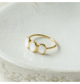 GLEE TRI ESSENCE RING - MOTHER OF PEARL - GOLD