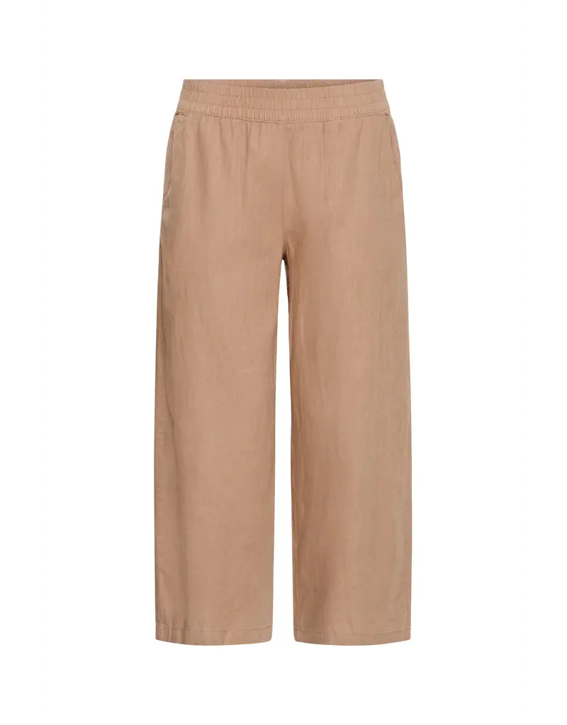 FALAKKA LINEN BLND - CROP PANTS BROWN