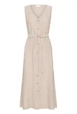 FALAKKA BUTTON DRESS - WOODSMOKE - LINEN BLND