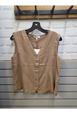 FALAKKA VEST - WOODSMOKE - LINEN BLND