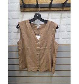 FALAKKA VEST - WOODSMOKE - LINEN BLND