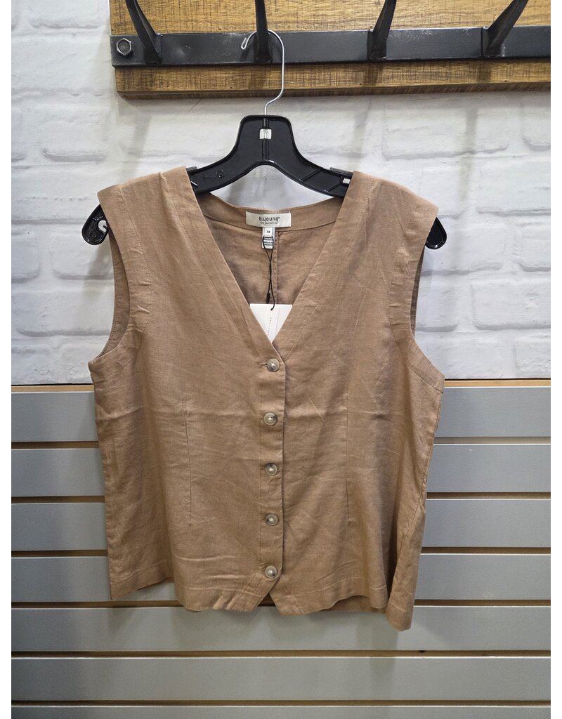 FALAKKA VEST - WOODSMOKE - LINEN BLND