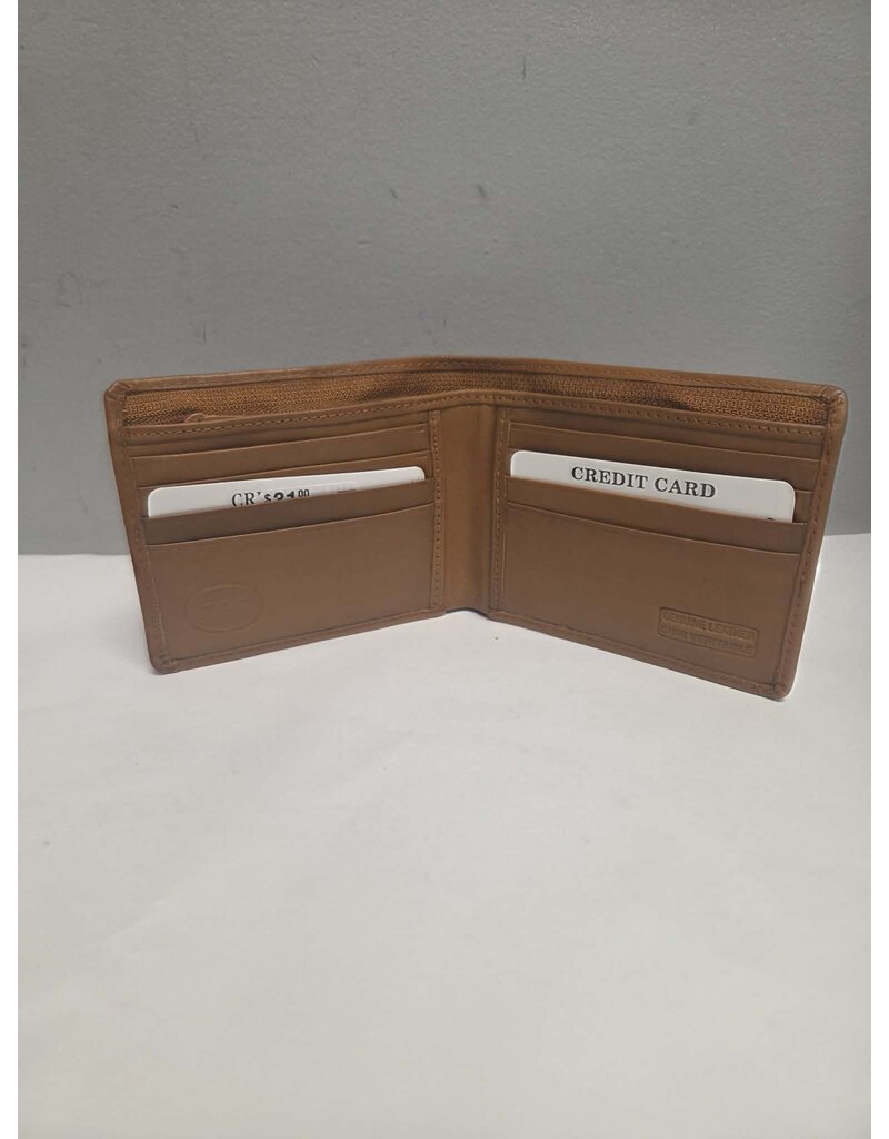 MENS RFID ZIP DIVIDE SLIMFOLD - TAN - 1007-3