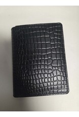 LEATHER CROCO EMBOSS WALLET - BLACK - 12249-1
