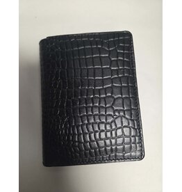 LEATHER CROCO EMBOSS WALLET - BLACK - 12249-1