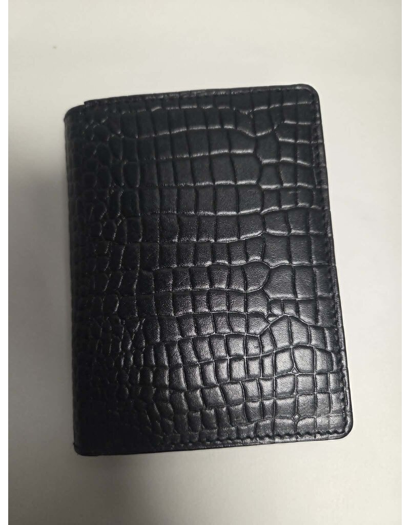 LEATHER CROCO EMBOSS WALLET - BLACK - 12249-1