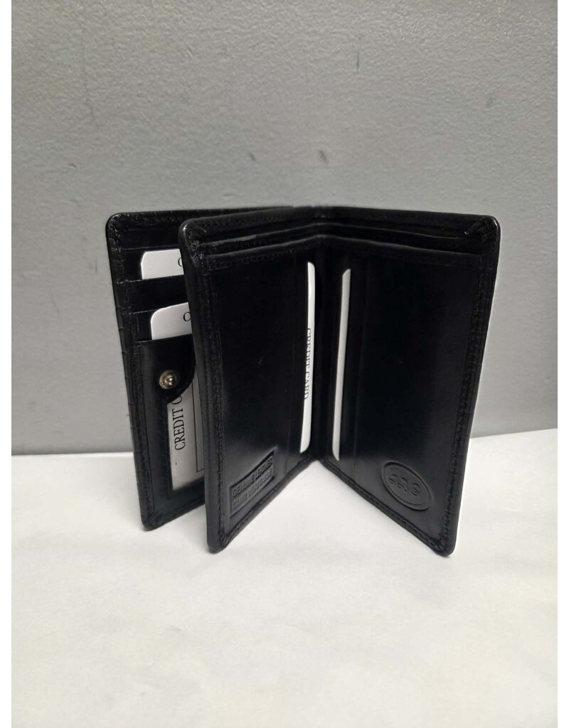 LEATHER CROCO EMBOSS WALLET - BLACK - 12249-1