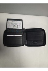 MENS RFID ZIPPER WALLET BLACK - 1013A - 1