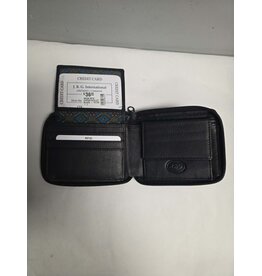 MENS RFID ZIPPER WALLET BLACK - 1013A - 1