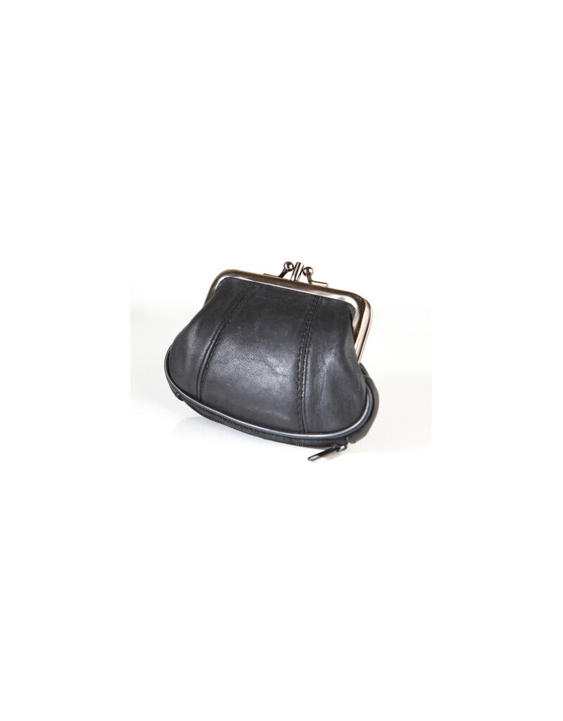 DOUBLE FRAME CHANGE PURSE - BLACK - 6212-7