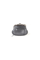 DOUBLE FRAME CHANGE PURSE - BLACK - 6212-7
