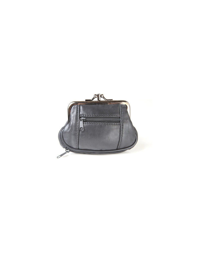 DOUBLE FRAME CHANGE PURSE - BLACK - 6212-7