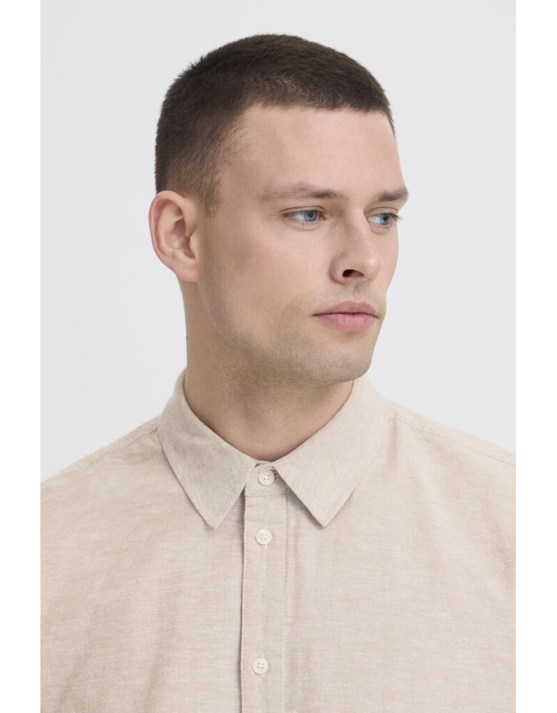 BLEND ABAN BUTTON UP SHIRT - SOLID - COTTON/LINEN