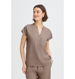 JETT SHORT SLEEVE BLOUSE - LINEN BLEND