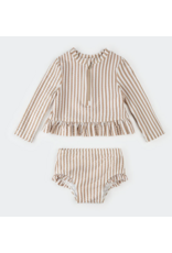 PETIT LEM 2PC SET L/S RASHGUARD + BOTTOM KNIT OFF WHITE 18/24 MONTH