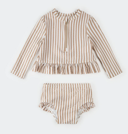 PETIT LEM 2PC SET L/S RASHGUARD + BOTTOM KNIT OFF WHITE 18/24 MONTH
