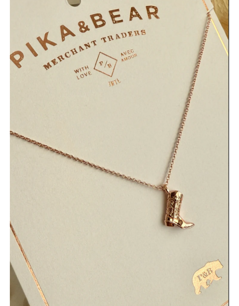 PIKA & BEAR DOLLY COWBOY BOOT CHARM NECKLACE