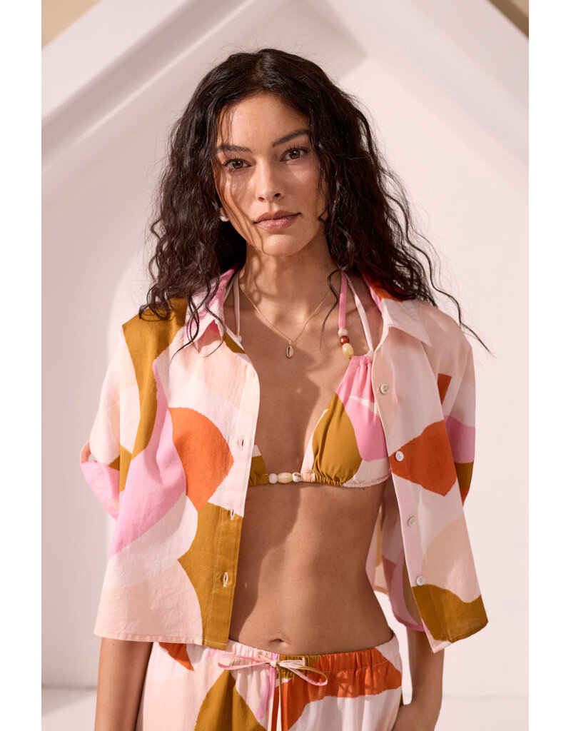 TRIBAL CROPPED CAMP SHIRT - BOCA CHICA