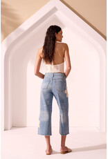 TRIBAL AUDREY WIDE CROP JEANS W/CROCHET APPLIQUE - KEYSWATERS