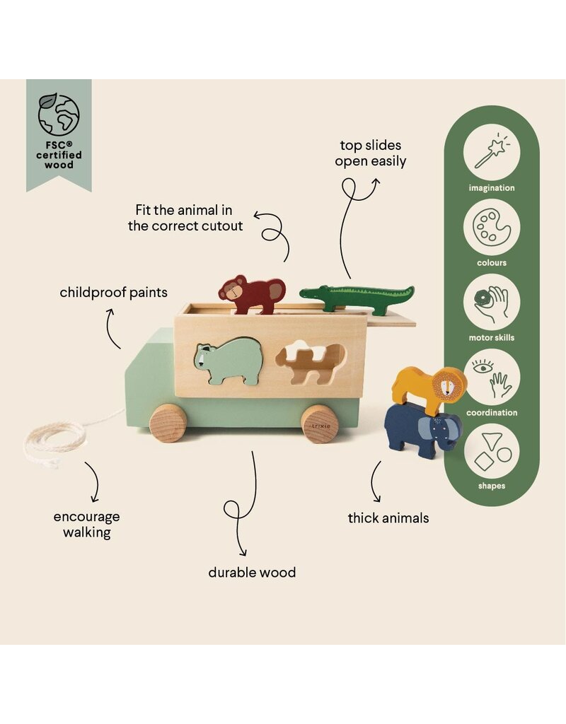 TRIXIE WOODEN ANIMAL TRUCK