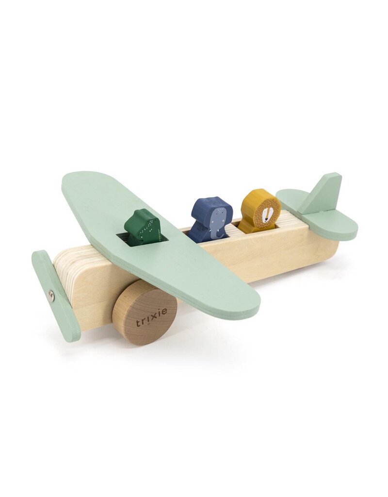 TRIXIE WOODEN ANIMAL AIRPLANE