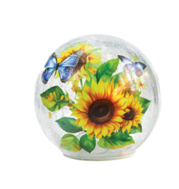 SUNFLOWER & BUTTERFLY GLASS BALL