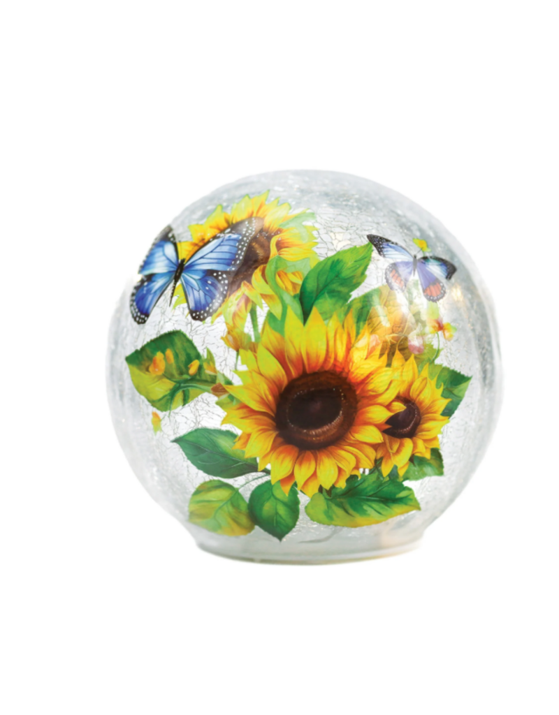 SUNFLOWER & BUTTERFLY GLASS BALL