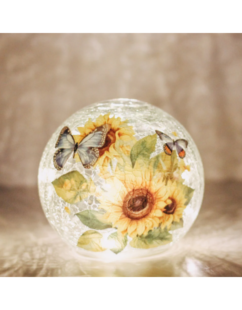 SUNFLOWER & BUTTERFLY GLASS BALL