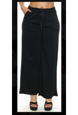 WIDE LEG BLACK SCUBA PANT