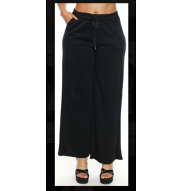 WIDE LEG BLACK SCUBA PANT