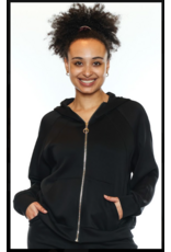 ZIP UP BLACK SCUBA HOODIE W. POCKETS