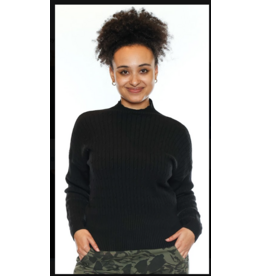 TURTLE NECK KNIT BLACK SWEATER