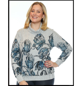 FLORAL COWL NECK SWEATER