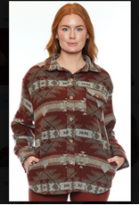 BUTTON UP RUST AZTEC JACKET