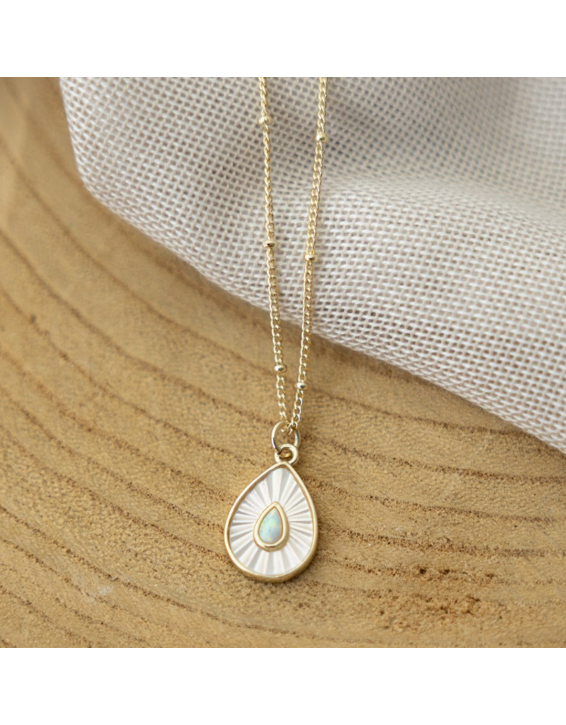 GLEE DEW DROP CRYSTAL OPALITE NECKLACE