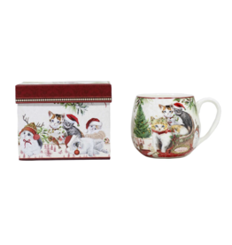 PORCELAIN MUG WITH GIFT BOX - CHRISTMAS CATS