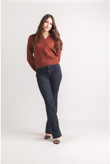 JOHNEY COLAR CABLE KNIT SWEATER