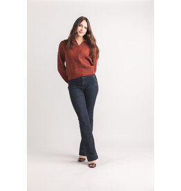 JOHNEY COLAR CABLE KNIT SWEATER
